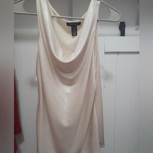 White Black House Market Pearl Satin Cowl Neck Dressy Tank Top Size Medium